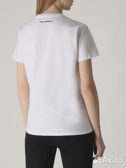 Футболка хлопковая с принтом K/Ikonik Karl Lagerfe