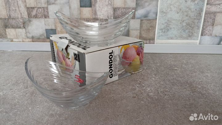 Салатницы-розетки стеклянные