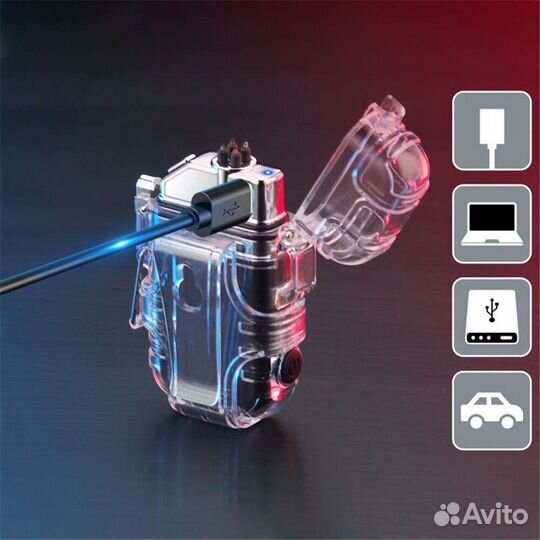 Плазменная зажигалка с фонарем и аккумулятором