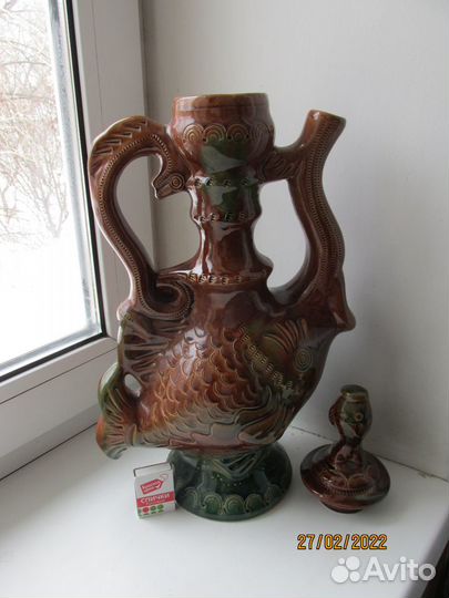 Кувшин большой заливная глина