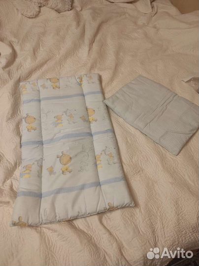 Матрасик и подушка в коляску