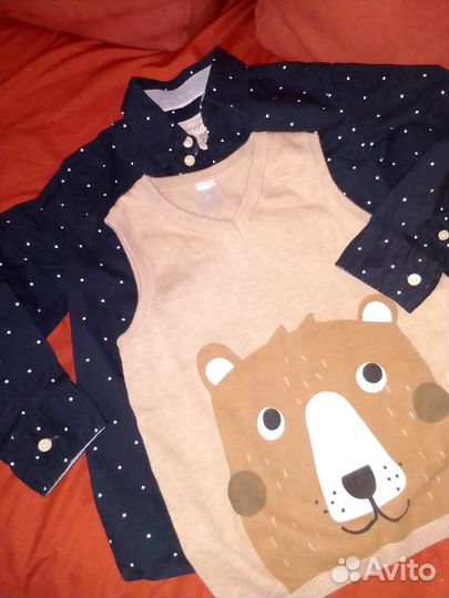 Рубашка с жилетом для мальчика 104