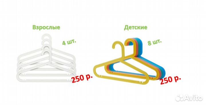 Плечики Икеа оригинал багис взрослые + детские