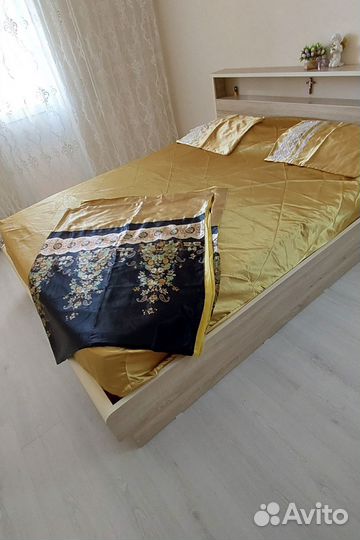 Постельное белье двуспальное, шелк/атлас