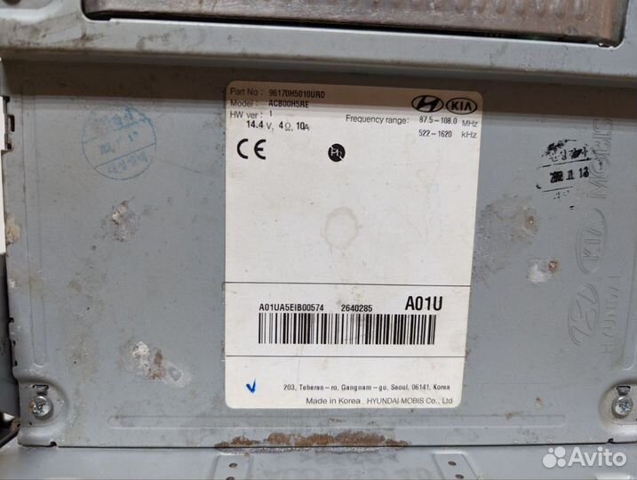 Штатная магнитола на Hyundai Solaris 2