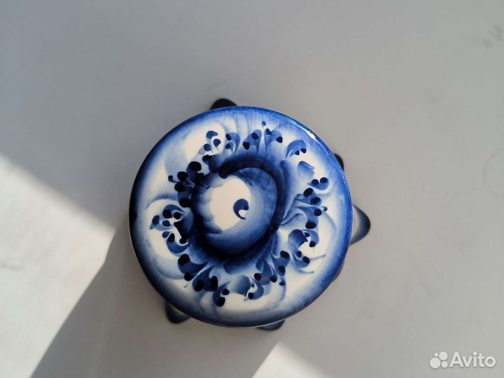Фарфоровая шкатулка гжель синь России пенёк