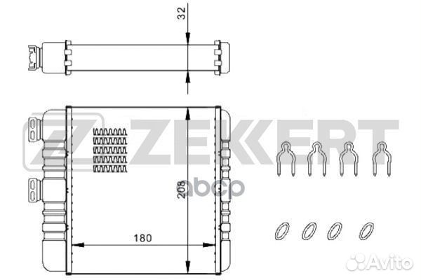 Радиатор отоп. Opel Astra G 98- Zafira A B 99