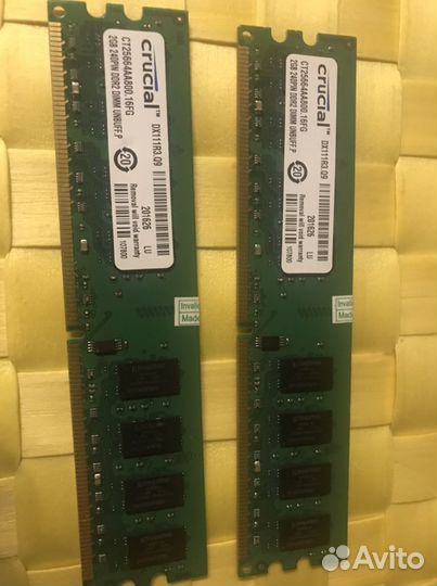 Оперативная память ddr2 2gb crucial-2 шт