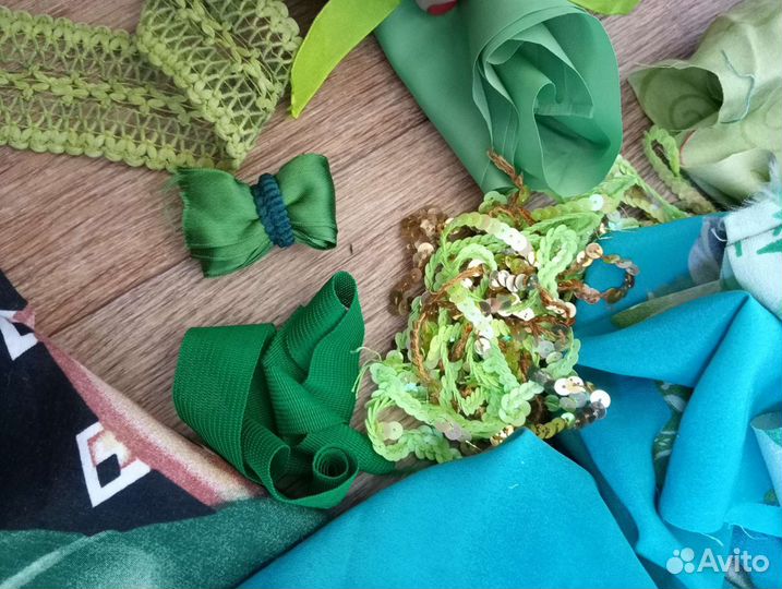 Лоскут зелёный и розовый