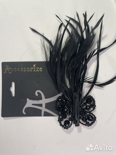 Заколка черная украшение для волос Accessorize