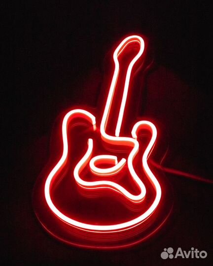 Светильник декоративный Неоновая Гитара, 45х19 см