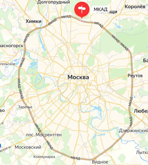 Видное на карте москвы