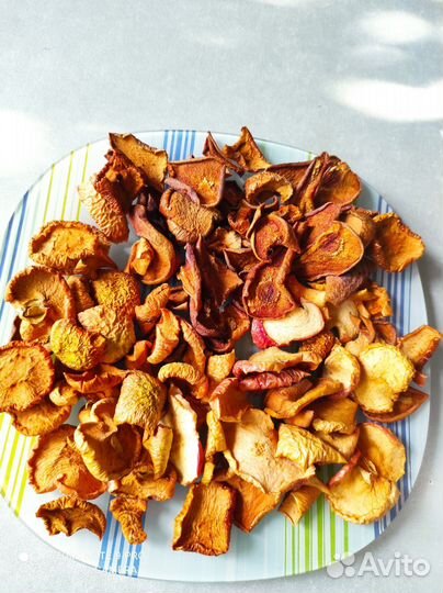 Яблоки сушёные. Лук шнитт, слизун