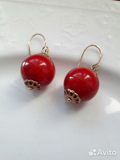 Серьги с натуральным камнем. Русский стиль