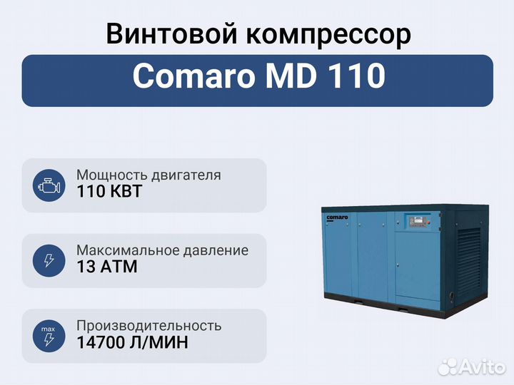 Винтовой компрессор Comaro MD 110