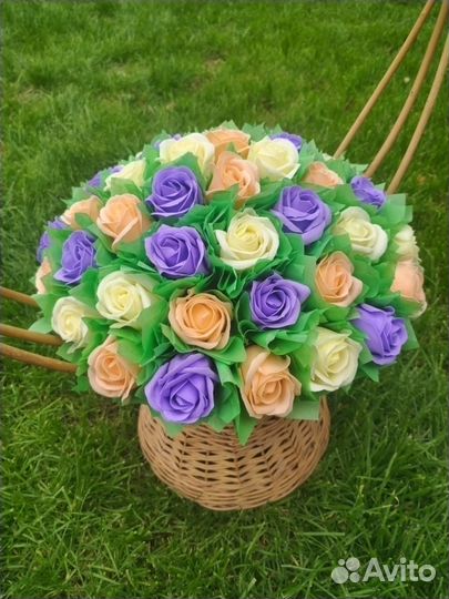Букет из мыльных роз