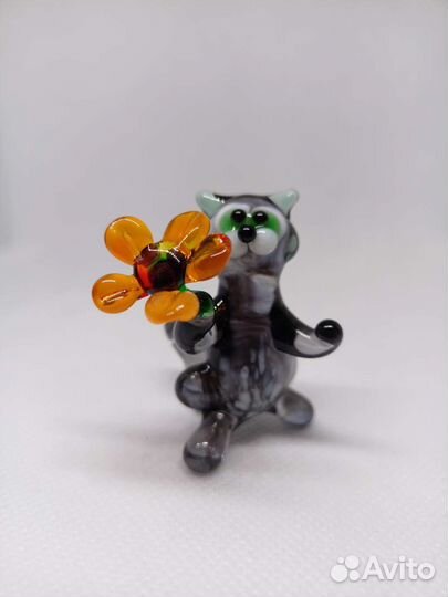 Фигурки из стекла. Кошки-мышки