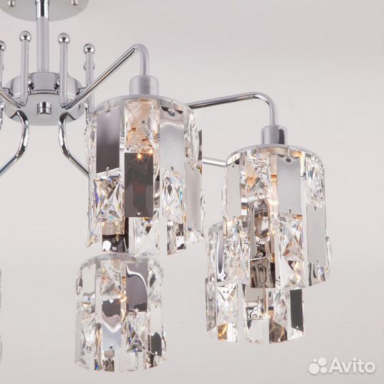 Люстра Eurosvet металл в гостиную модерн 8 ламп