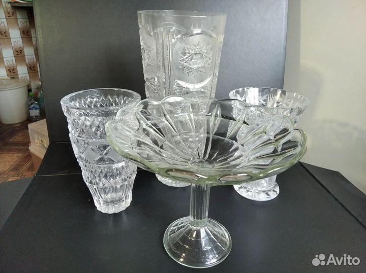 Большие Вазы Богемия Чехия и СССР