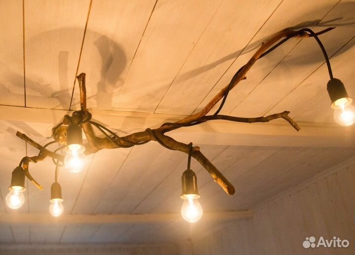 Люстры из спилов и слэбов