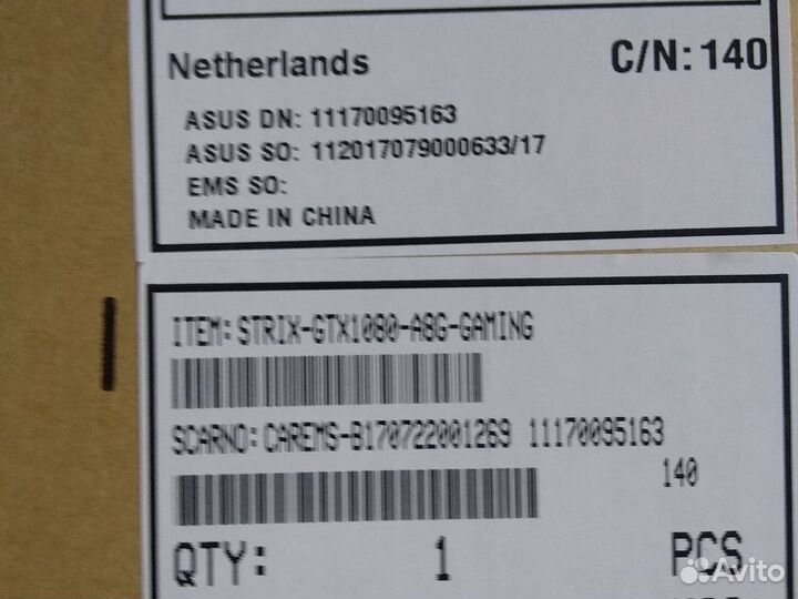 Видеокарта Asus gtx 1080 8 gb strix