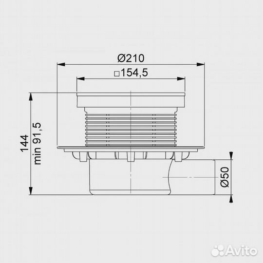 Трап с мультисифоном bettoserb 15х15 (13000085B)