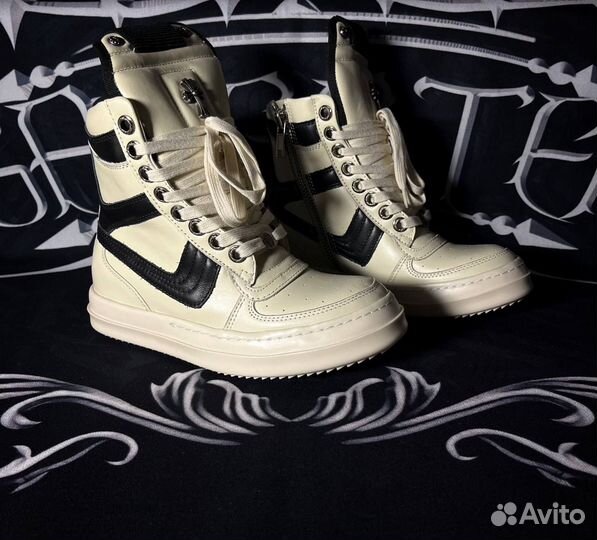 Rick Owens x Chrome Hearts Geobasket Кеды