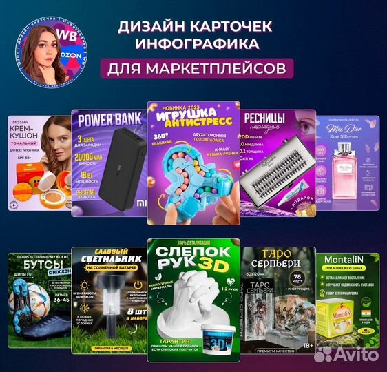 Дизайн карточек для маркетплейсов/ инфографика