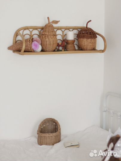 Шкатулка для украшений игрушек плетеная груша