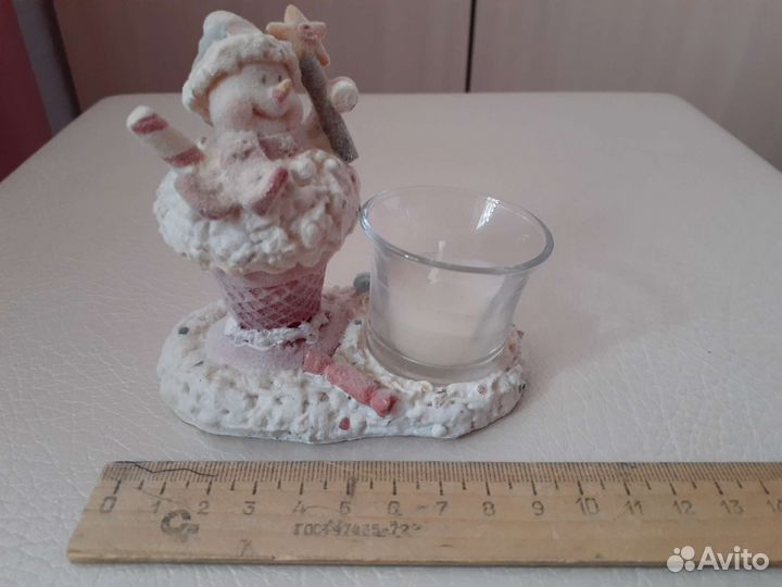 Сувенир фигурки снеговика и деда мороза