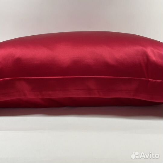 Красный комплект постельного белья из шёлка, 25 мм