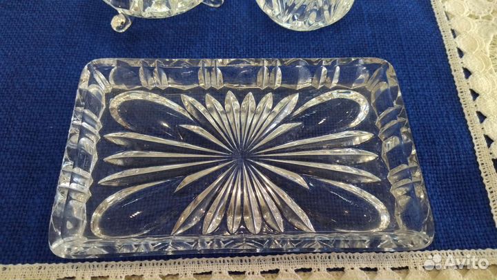 Набор сахарница и молочник. Хрусталь. Германия