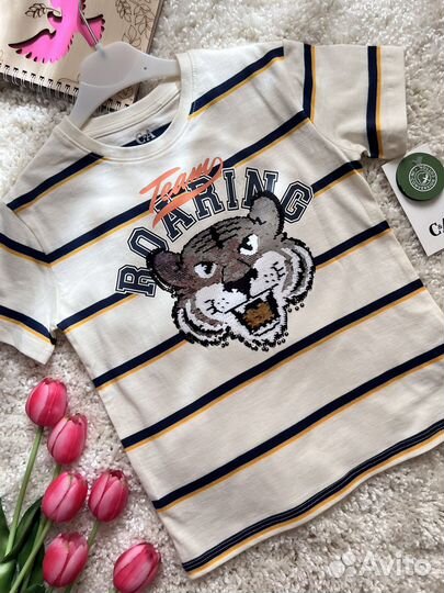 Футболка с пайетками C&A 116 122 Тигр