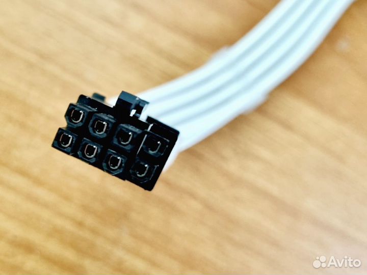 Удлинитель питания видеокарты 8 pin белая оплётка