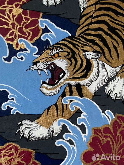 Картина тигр интерьерная картина в интерер