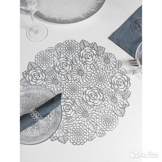 Набор салфеток сервировочных на стол Доляна «Розы»