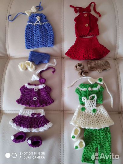 Кукла вязанная ручной работы, 32см