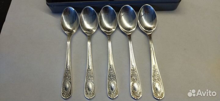 Кофейные ложки 5 шт.мельхиор СССР новые