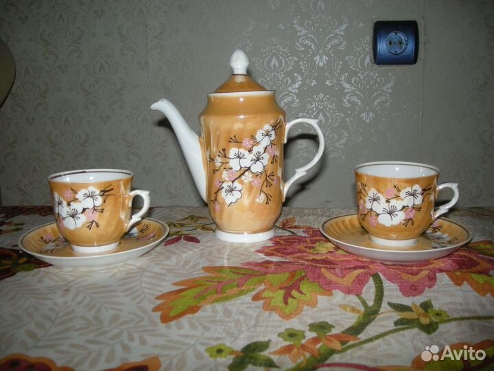 Кофейная пара рижский фарфор RPR кофейный дуэт 70е