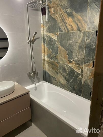 Укладка кафеля Ремонт ванна под ключ