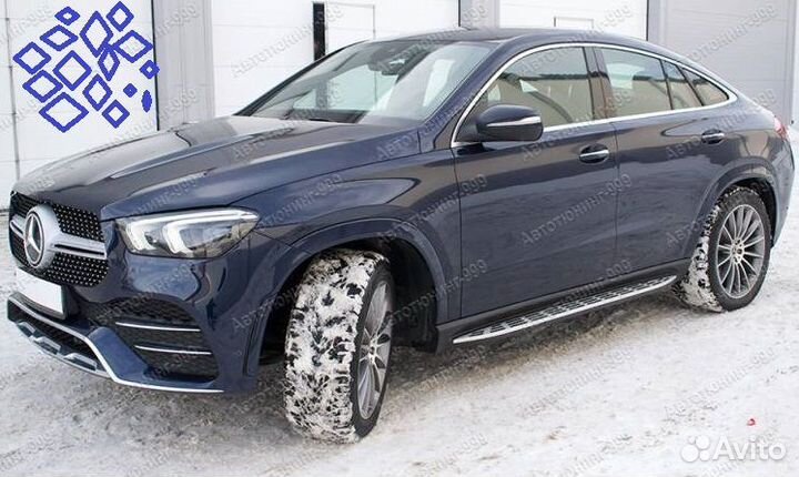 Пороги Mercedes GLE Coupe C 167 с подсветкой