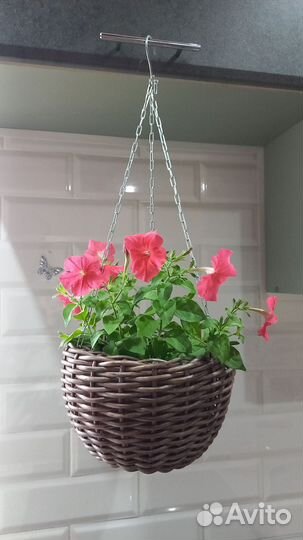 Кашпо подвесное из ротанга