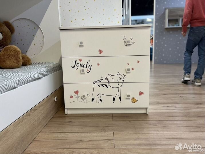 Комод детский с принтом