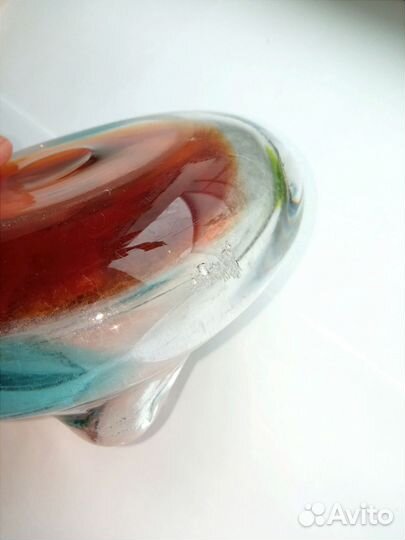 Пепельница из цветного стекла СССР