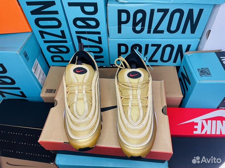 Оригинальные кроссовки Nike Air Max 97 Gold bullet