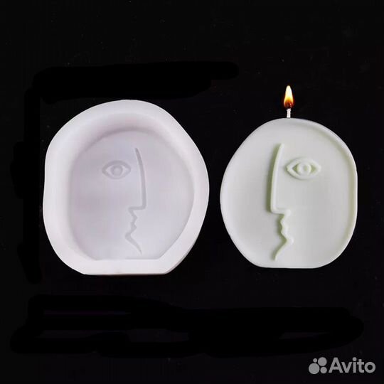 Силиконовая форма для свечей Лицо №22