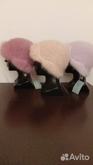 Шапка ушанка женская из ангоры