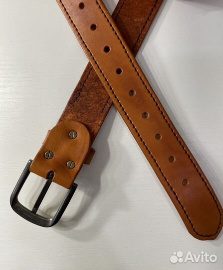 Мужской кожанный ремень ручной работы 40мм