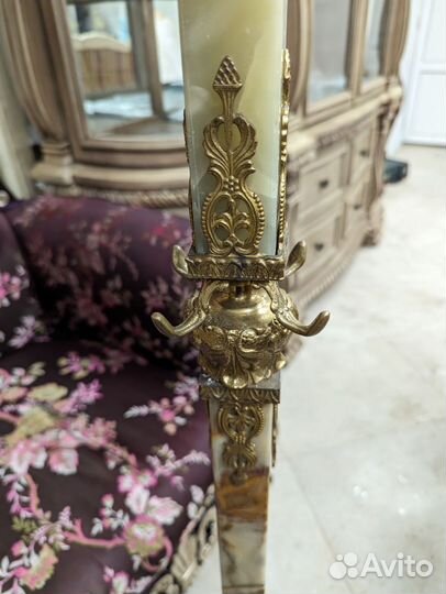 Вешалка винтаж. Оникс. Латунь