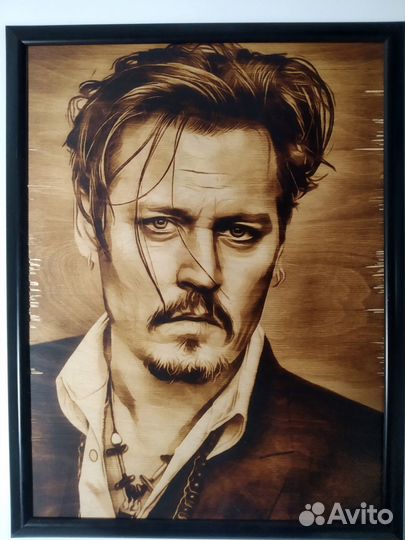 Портрет- Выжженный на дереве